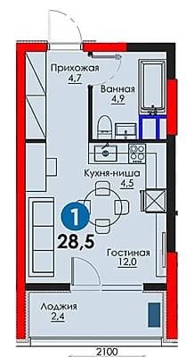 1 комнатная квартира Яшнабадский район 1 м2= 1260 у.е метро Рохат — 4