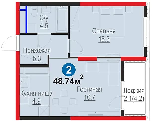 2к студия около будущего Озера | ПВ 20% - ИПОТЕКА | КЛЮЧИ через год — 1