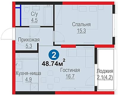 2к студия около будущего Озера | ПВ 20% - ИПОТЕКА | КЛЮЧИ через год — 1