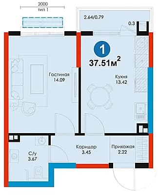 1 м2 = 1 210y.e. | Новый Узбекистан 1к квартира | FIX PRICE — 3