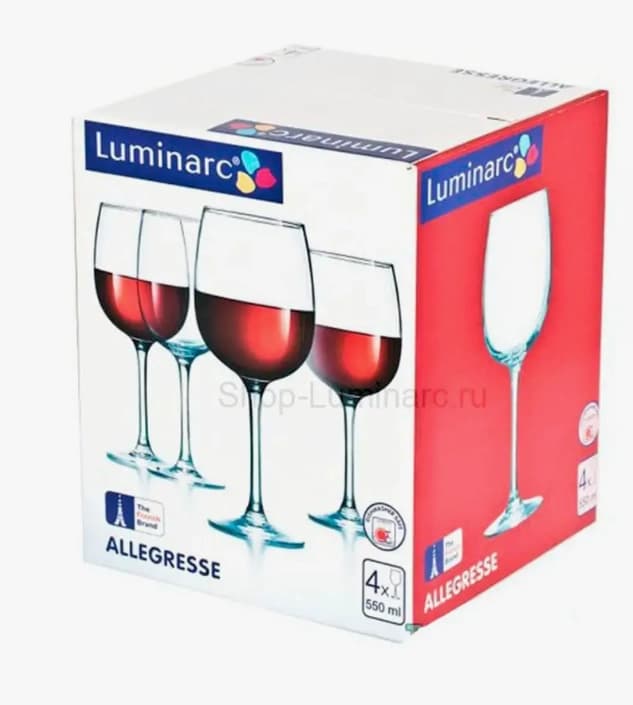 Sharob stakanlari Luminarc Allegresse 550 ml 4 dona (L1403) — 3
