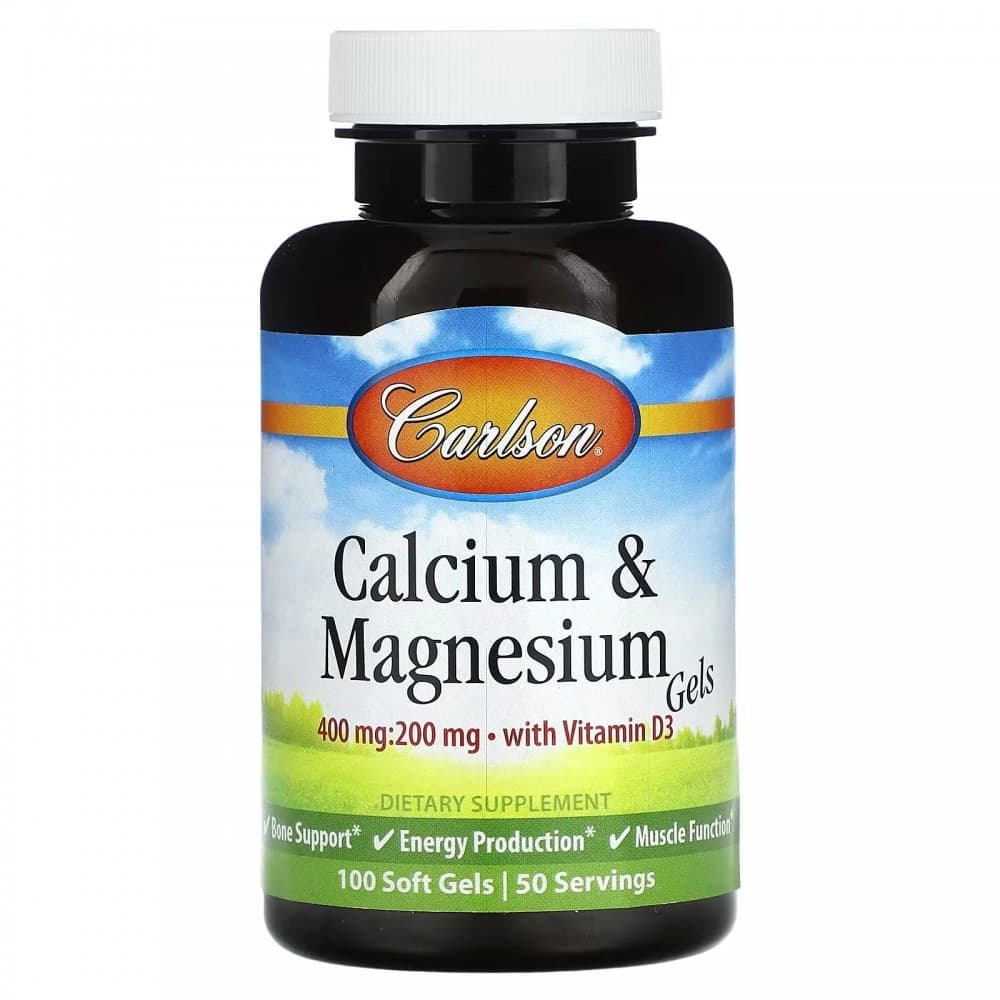 Carlson, Kalsiy va magniy gellaridagi D3 vitamini bilan, 100 ta yumshoq tabletka — 2