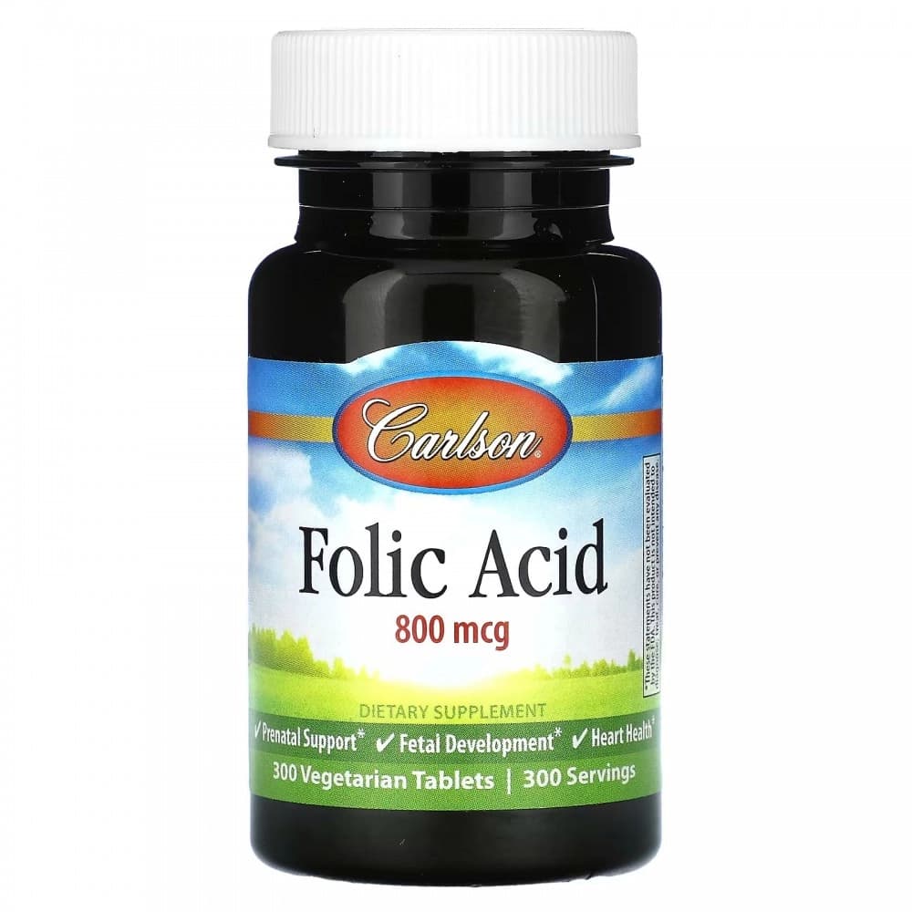 Carlson, Foliy kislotasi, 800 mkg, 300 vegeterian tabletka (02663) — 2