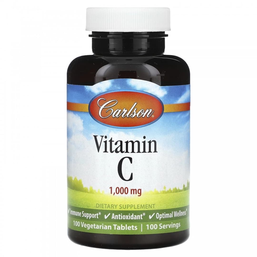 Carlson, Vitamin C, 1000 mg, 100 vegetarian tabletka (33060) — 1