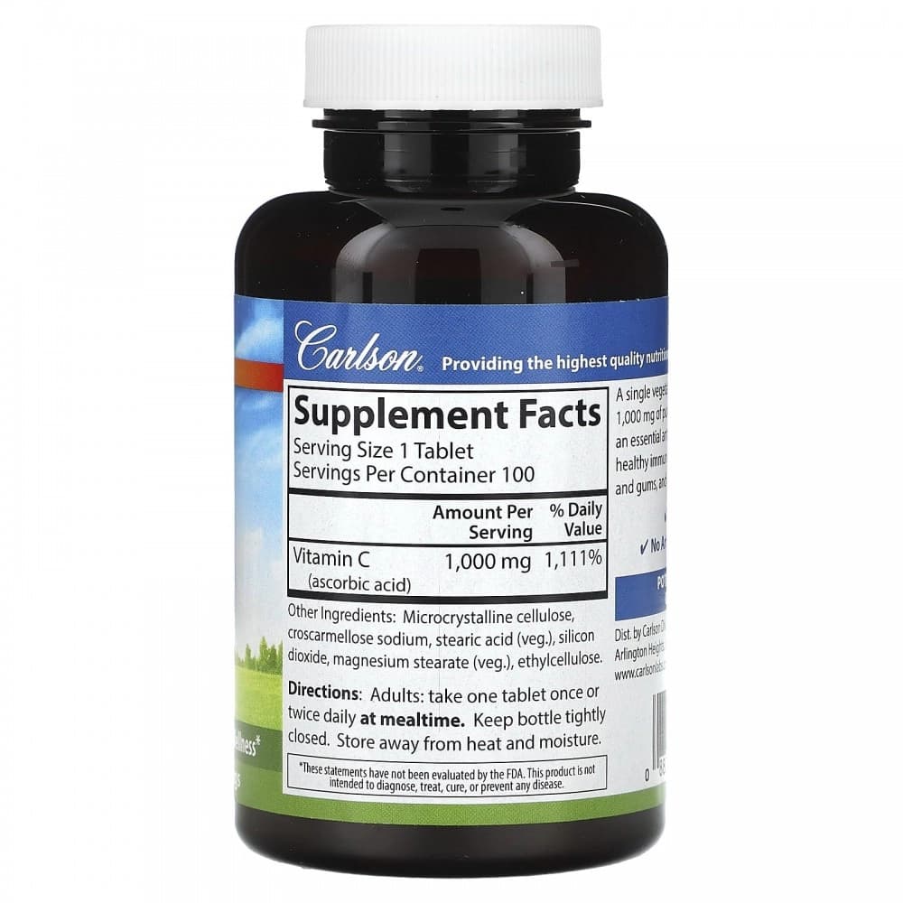 Carlson, Vitamin C, 1000 mg, 100 vegetarian tabletka (33060) — 3