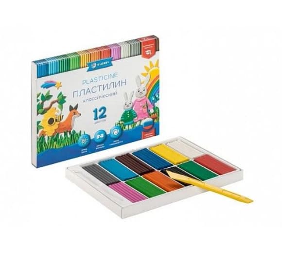 Mumli yumshoq plastilin "Asalari" gammasi, 6 xil rangli, 90 g, stekli, karton qadoq 280029Н — 6