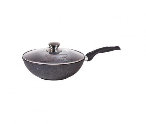 "WOK" turkumidan olinuvchi dastali va qopqoqli "Mechta" tovasi (Granit) 28cm Brown — 3