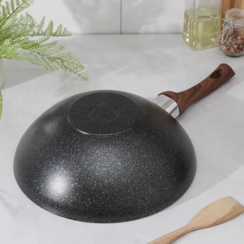 "WOK" turkumidan olinuvchi dastali va qopqoqli "Mechta" tovasi (Granit) 28cm Brown — 6
