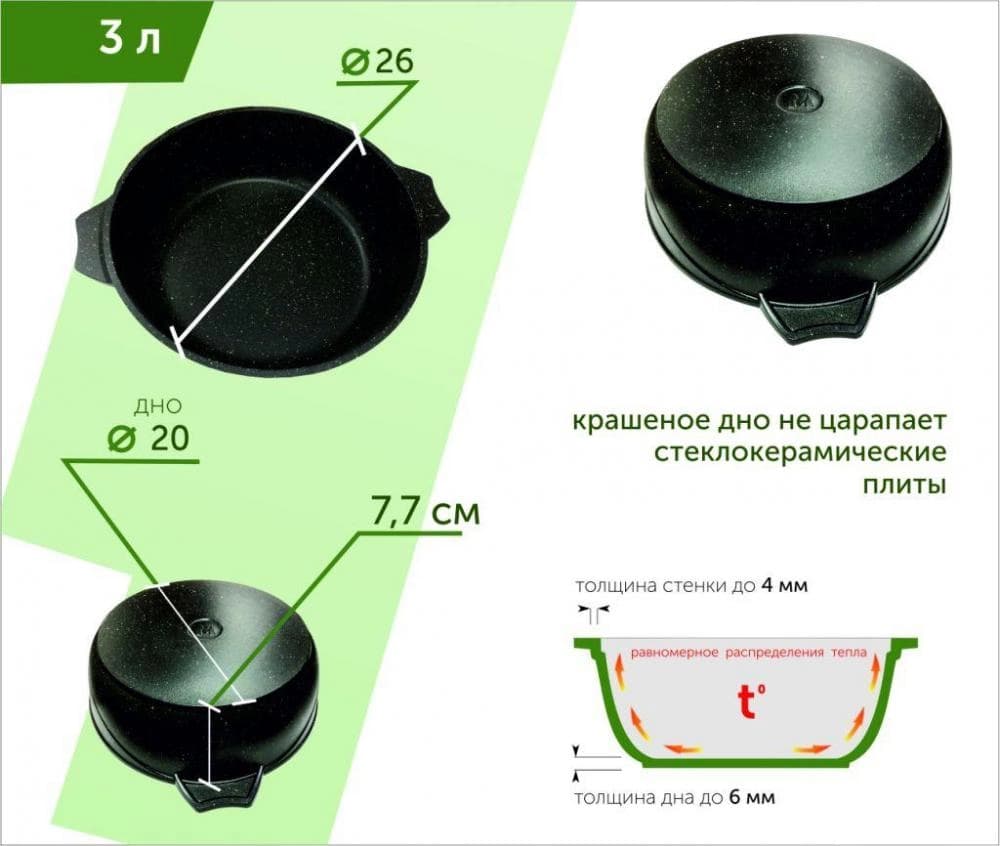"Granit" turkumidan 3l «Mechta» kastryul Star ultra — 2