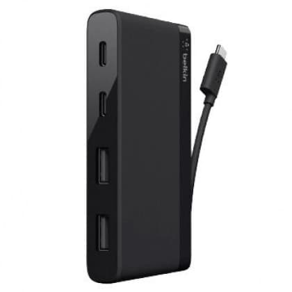 Belkin USB-C 4-PORT MINI HUB, 3.0, BLK (F4U090btBLK) konsentratori — 1