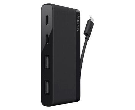 Belkin USB-C 4-PORT MINI HUB, 3.0, BLK (F4U090btBLK) konsentratori — 2