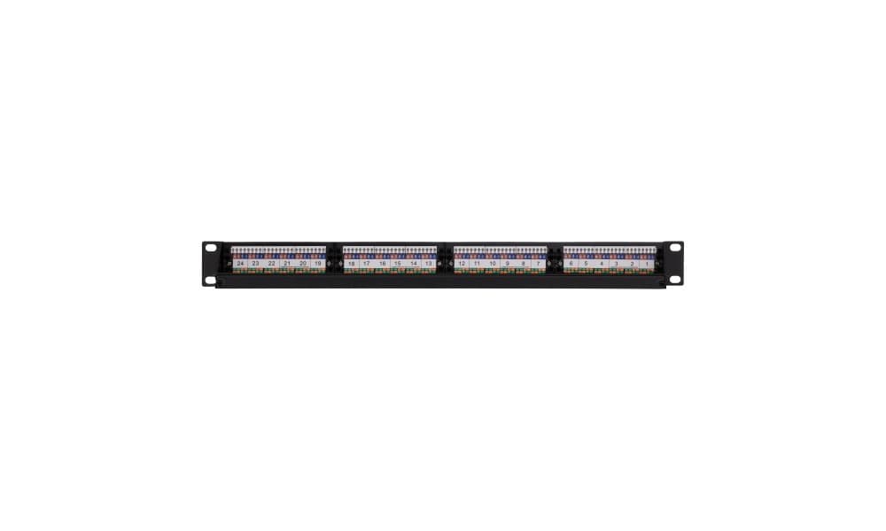 Patch-panel 2E CAT 5e, UTP, 19", 1U, 24 port, yig‘ilgan — 4