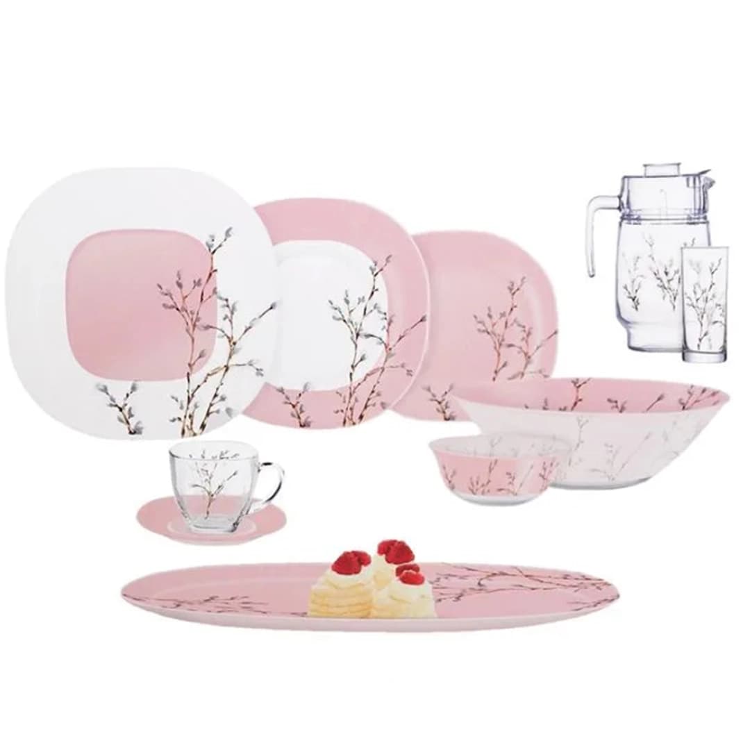 Luminarc Carine Hana Pink 46 ta element Stol servisi (V4515) — 1