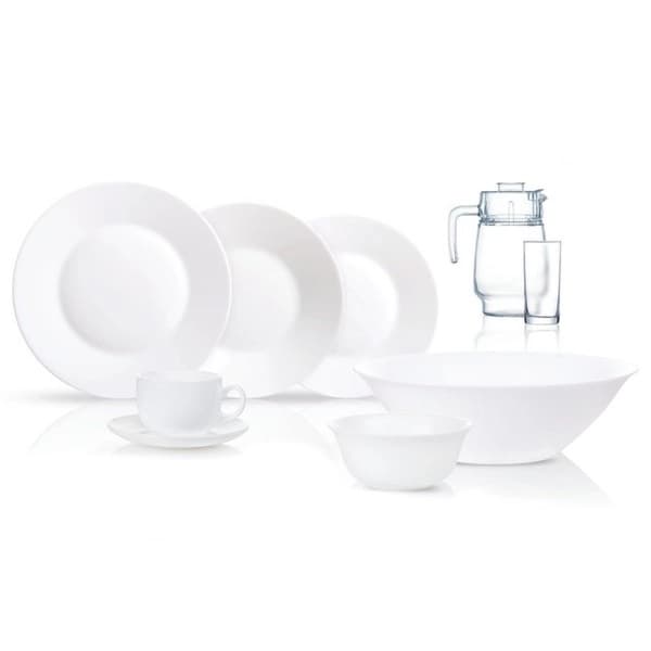 Dasturxon idishlari to‘plami -Luminarc Essence white 46 items (N1220) — 2