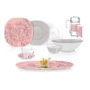 Dasturxon idishlari to‘plami - Luminarc Carine Annalee pink 46 items (Q5490)