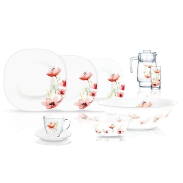 Dasturxon idishlari to‘plami - Luminarc Carine florenza white 46 items (N2214) — 4