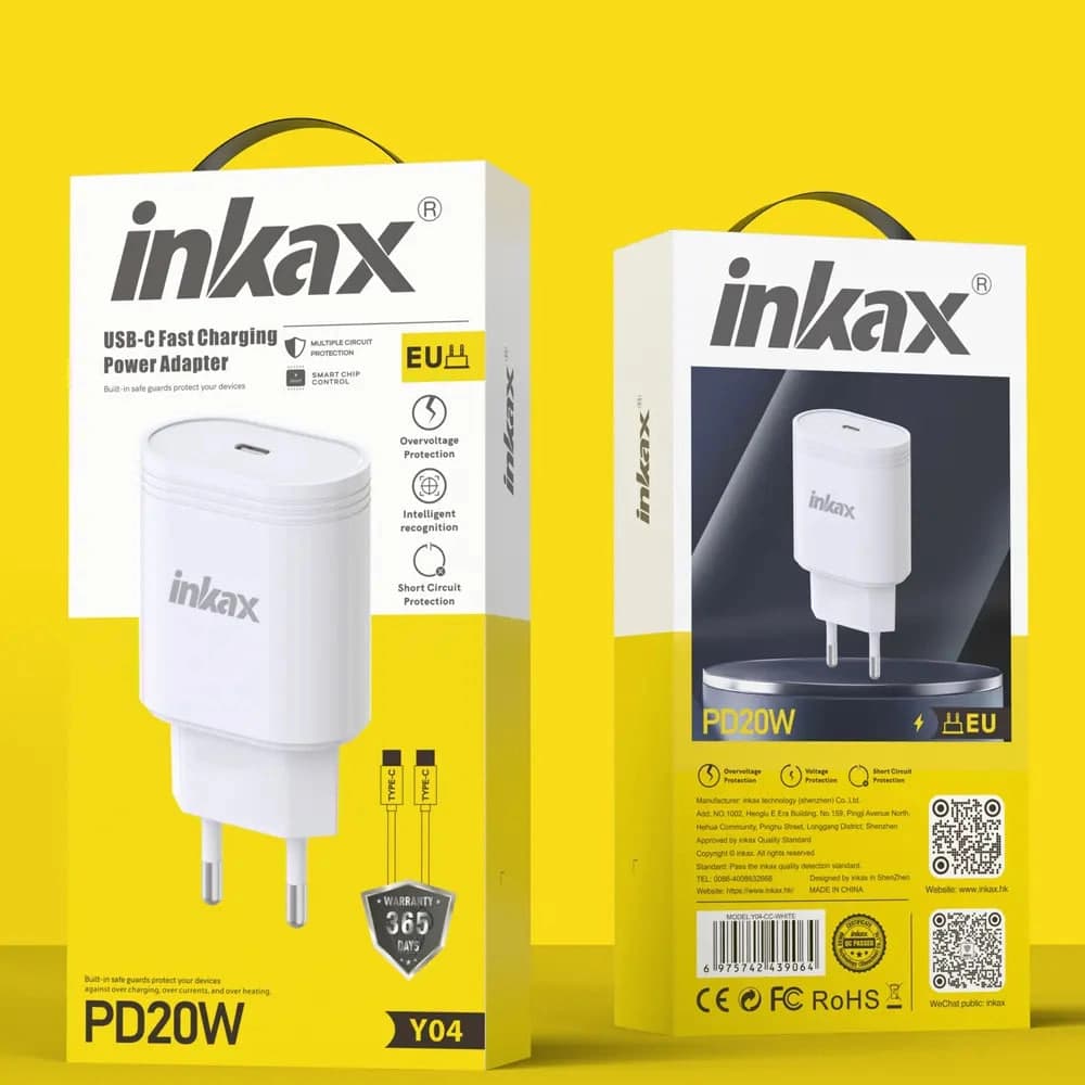 Inkax Y03 USB-A to TYPE-C QC20W zaryadlash qurilmasi — 7