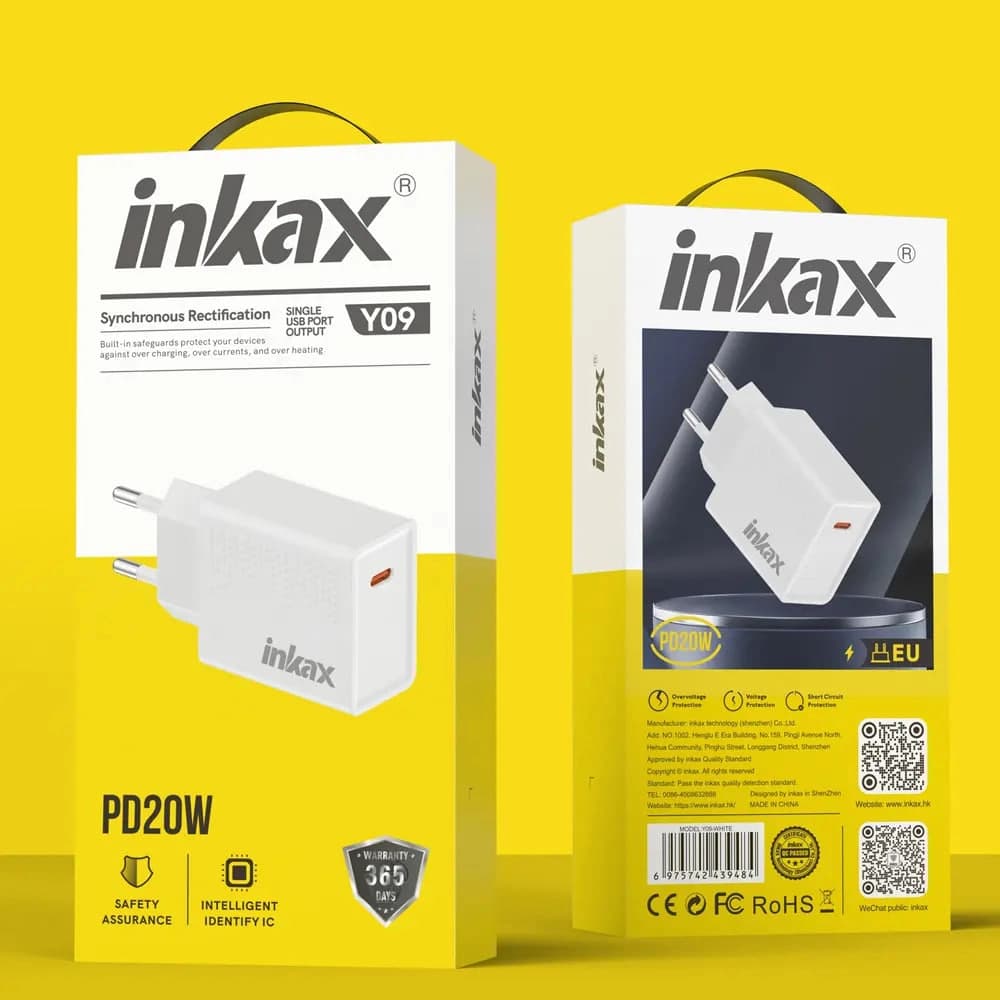 Inkax Y03 USB-A QC20W zaryadlash qurilmasi — 5