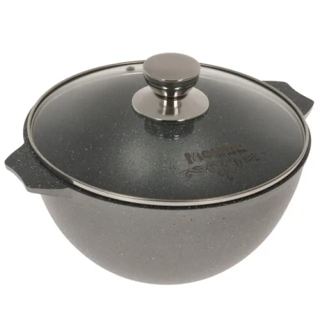 "Granit" kulrang turkumidan shisha qopqoqli, 4l «Mechta» palov qozoni — 1