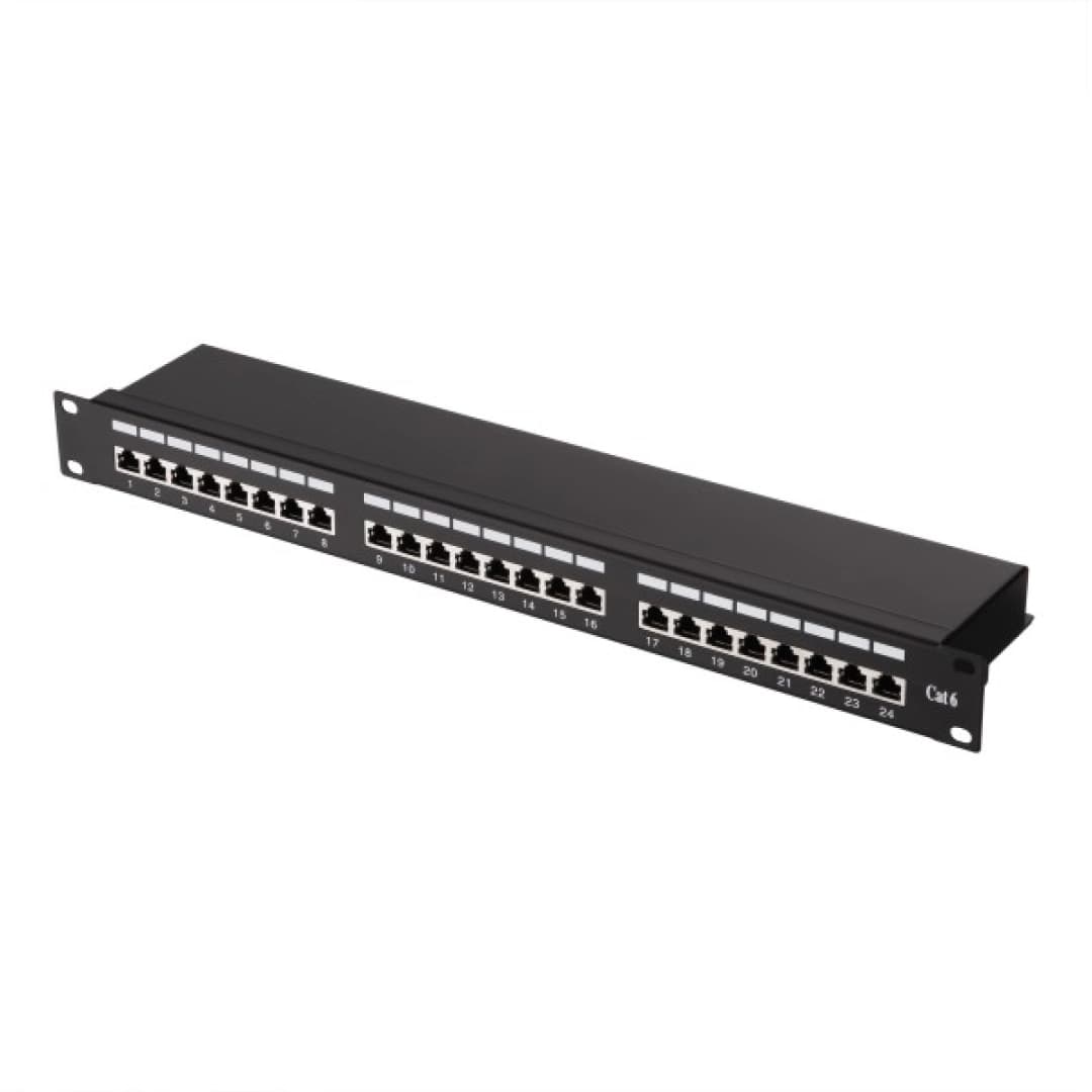 Patch-panel 2E CAT 6, FTP, 19", 1U, 24 port, yig‘ilgan — 1