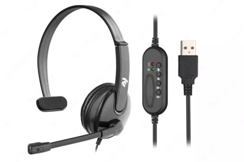 Гарнитура для ПК ”2E” CH12 Mono On-Ear USB Черная — 3
