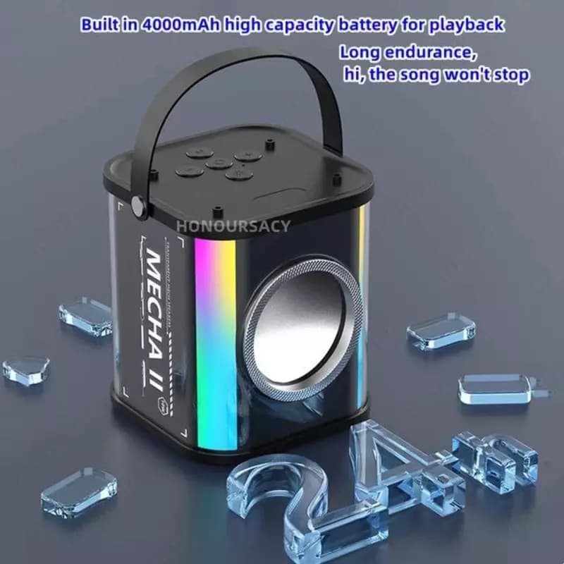 Маленькая домашняя портативная Bluetooth Колонка для караоке, двойной беспроводной микрофон, звуковая шкатулка для прямого эфира, FM-радио,... — 2