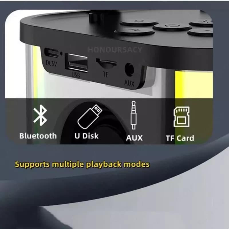 Маленькая домашняя портативная Bluetooth Колонка для караоке, двойной беспроводной микрофон, звуковая шкатулка для прямого эфира, FM-радио,... — 3