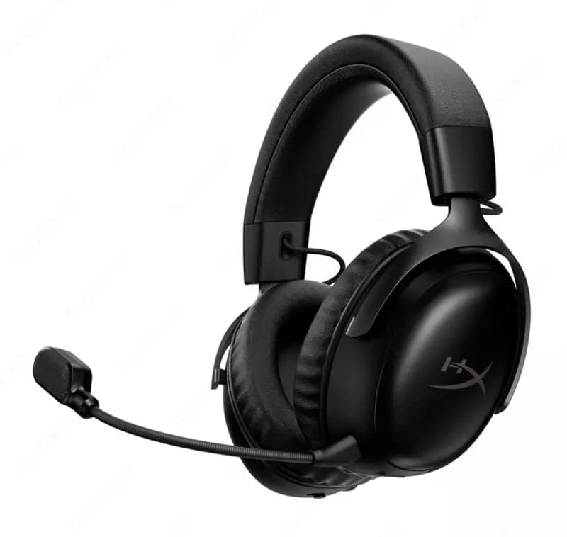 HyperX Cloud III S Wireless Black игровая гарнитура, беспроводная, 2.4GHz + Bluetooth 5.3, 53 мм, до 200 часов, DTS 7.1, микрофон — 1
