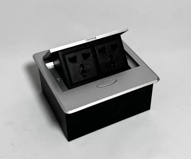 Настольная розетка Лючок Короб Напольная встраиваемая Мебельная розетка Socket — 1