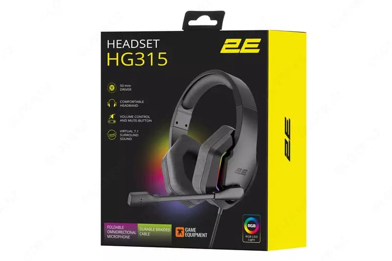 Гарнитура игровая 2E GAMING HG315 RGB USB 7.1 Black — 3