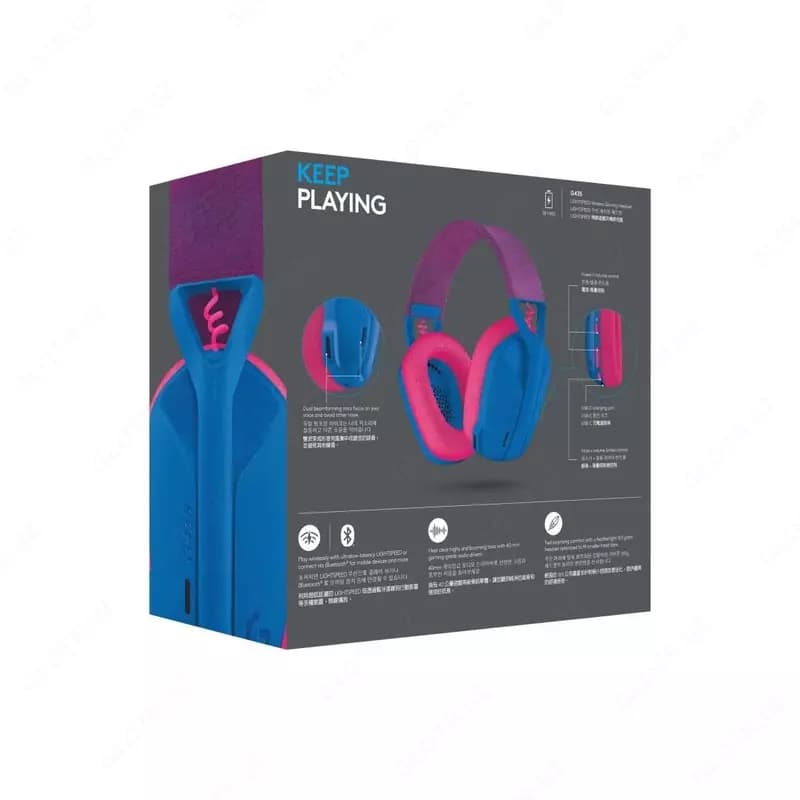 Компьютерная гарнитура Logitech G435 (Black, White, Lillac) — 6