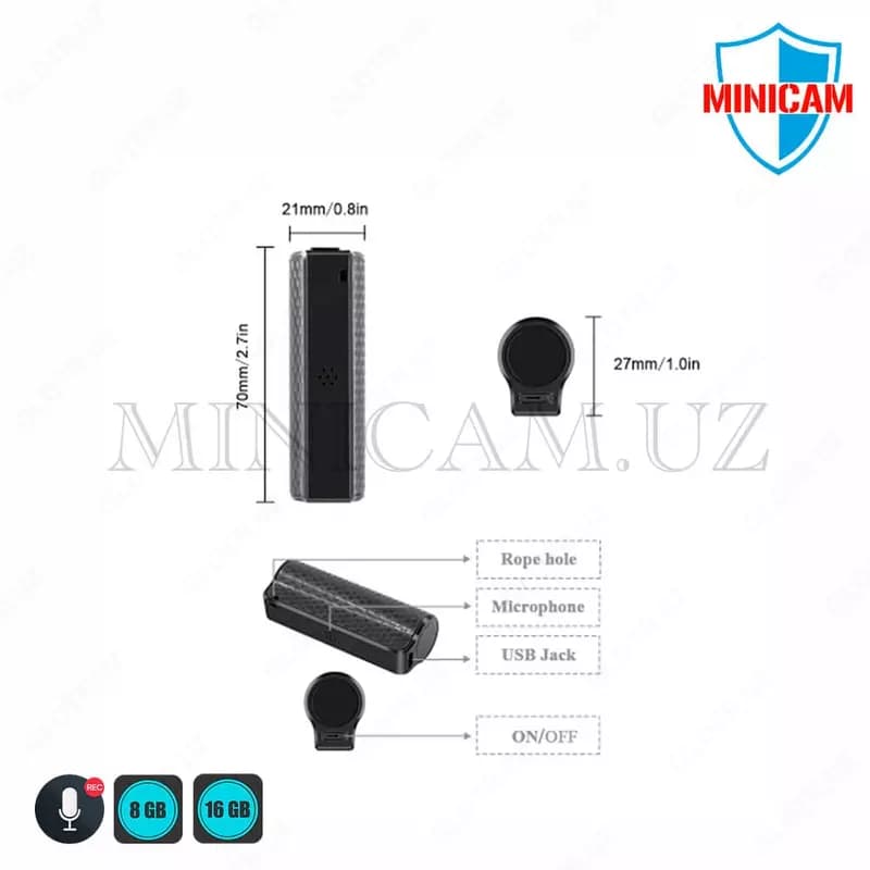 Мини диктофон с магнитом — 3