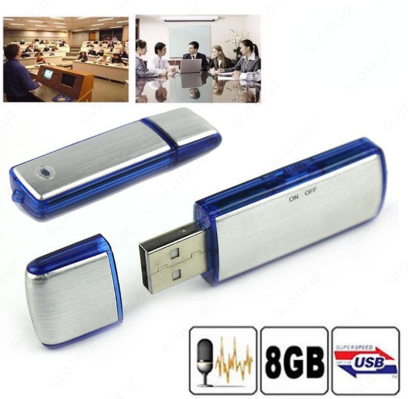 Микро Флешка Диктофон 8GB. 20 часов непрерывной записи. Скрытые камеры в ташкенте — 4