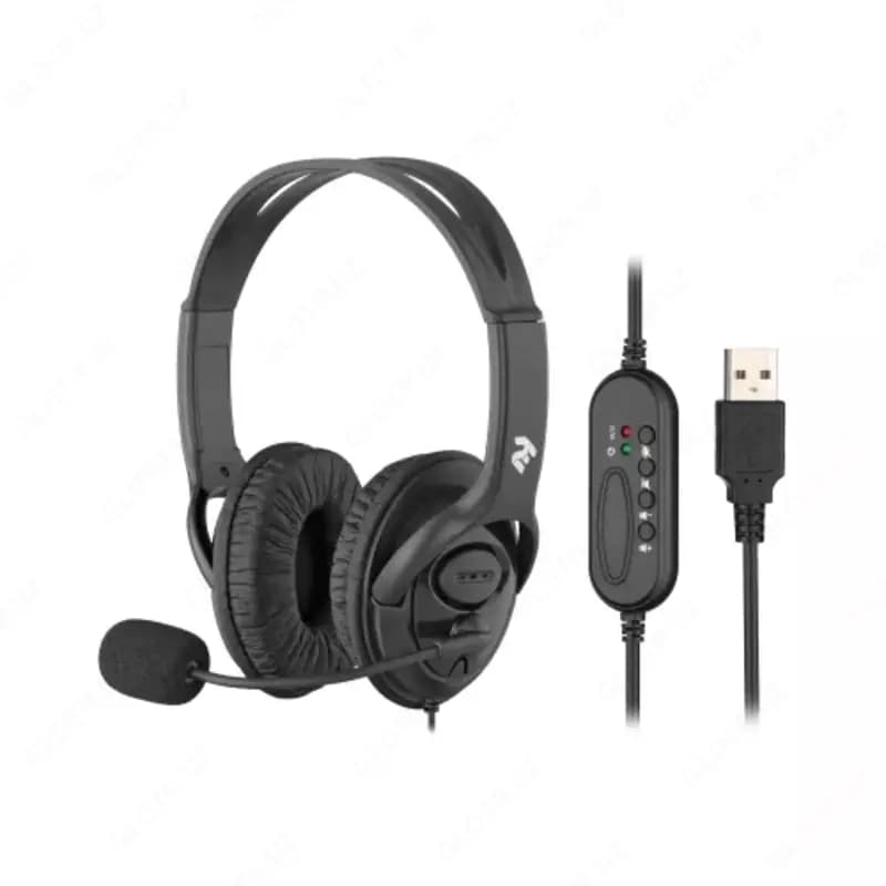 Гарнитура ПК стерео Over-ear 2E CH13 USB, omni-mic, 2м, черный — 1