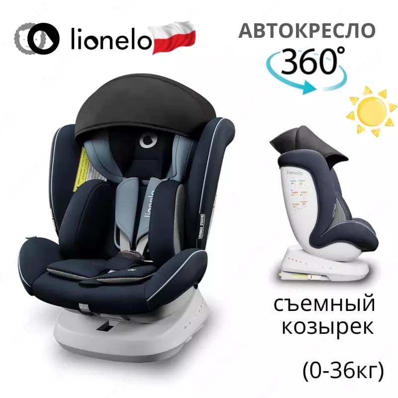 Автокресло Lionelo LO-Bastiaan One 💙🇵🇱 (Польша) Вращение 360 ° (0-36 кг) — 5