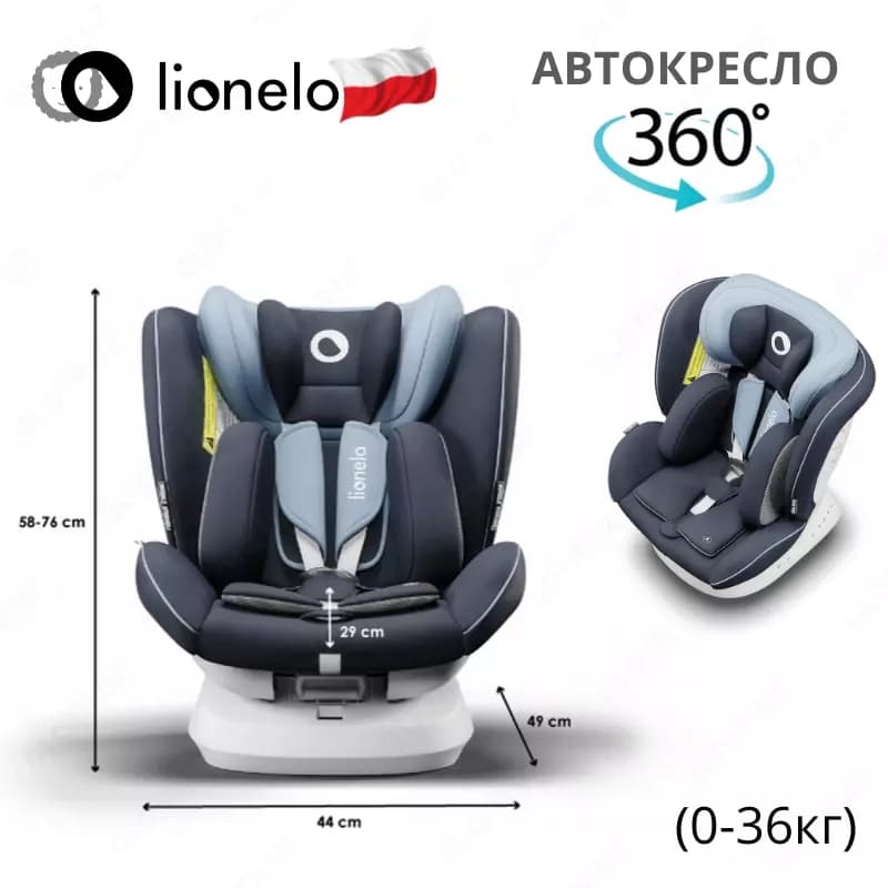 Автокресло Lionelo LO-Bastiaan One 💙🇵🇱 (Польша) Вращение 360 ° (0-36 кг) — 6
