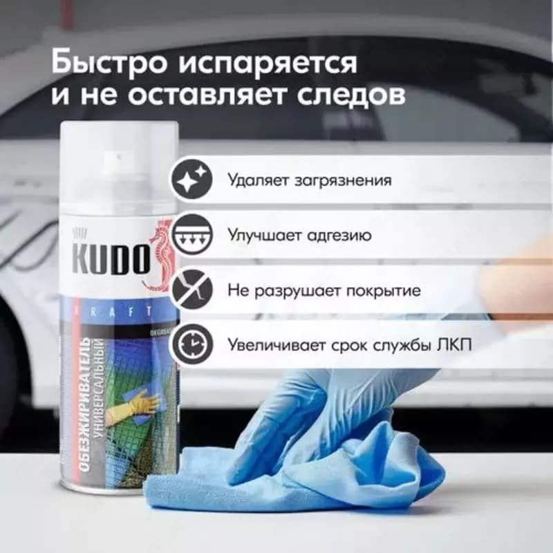 Аэрозольный KUDO KU-9102 обезжириватель для авто (0.52 л.) — 2