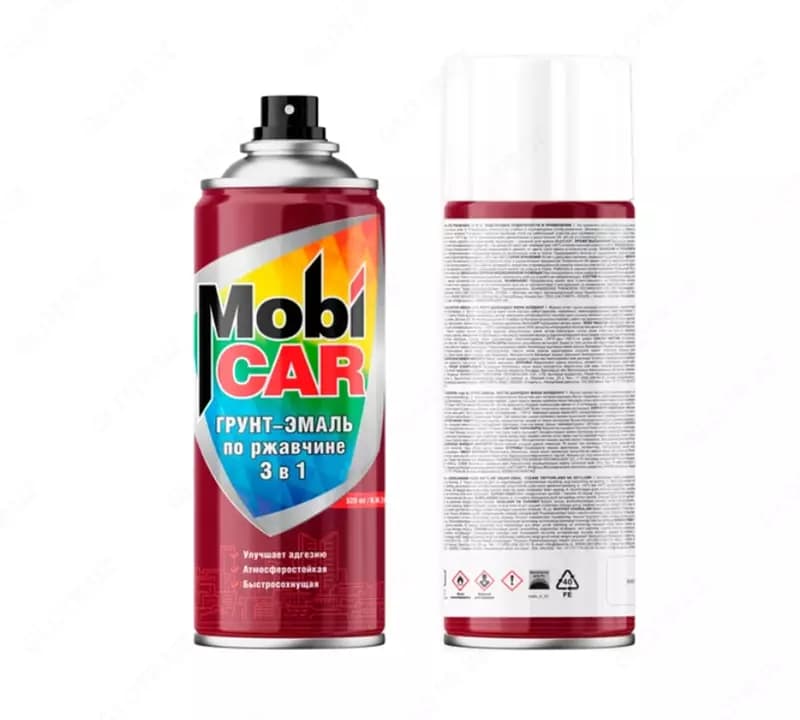 Грунт-эмаль по ржавчине 3 в 1 глянцевый белый Mobi CAR (520 мл) — 1