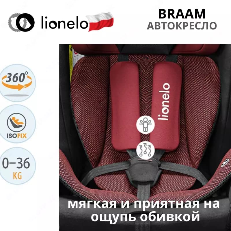Автокресло 🇵🇱(Польша) BRAAM - автомобильное кресло (0-36 кг) ☑️ Вращение 360 ° — 5