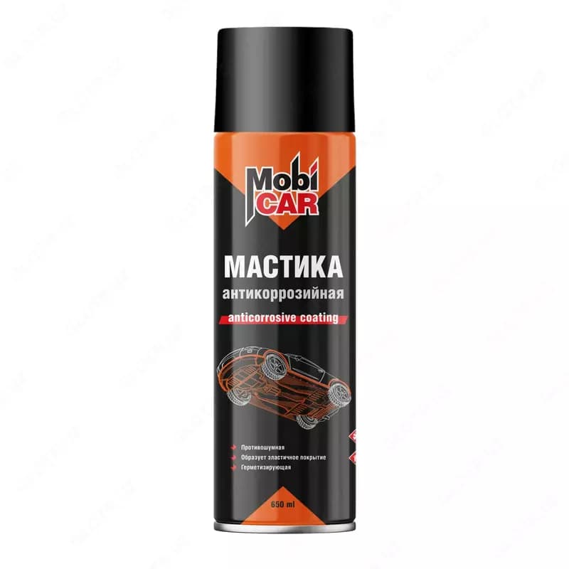 Аэрозольная мастика "MobiCAR" 0524-02 MC, антикоррозийная, 650 мл (Черная) NEW — 2