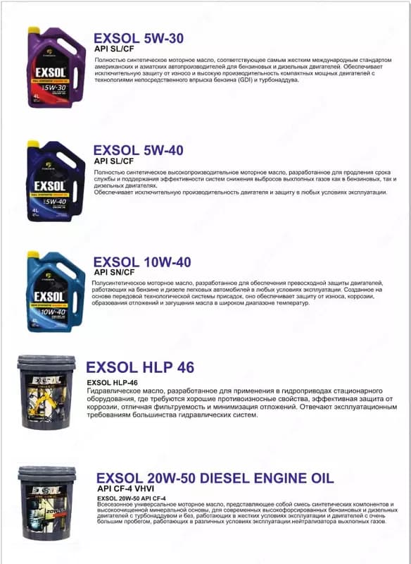Полусинтетическое моторное масло Exsol 20W-50 API CF-4 (20L) — 2
