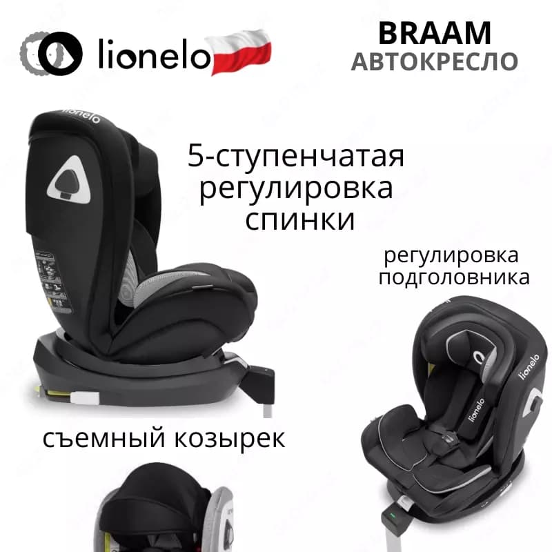 Автокресло 🇵🇱(Польша) BRAAM - автомобильное кресло (0-36 кг) ☑️ Вращение 360 ° — 3