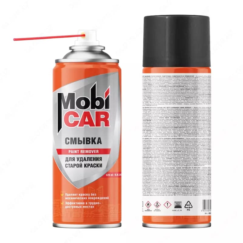 Аэрозольная смывка "MobiCAR" 0525-00 MC, дихлорметан, 1–1,5 м², 520 мл. (Бесцветная) — 1