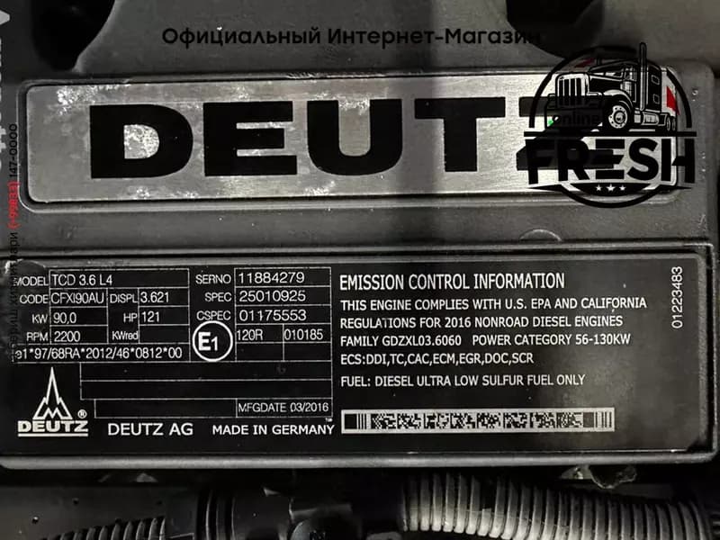Двигатель Deutz TCD3.6L4 — 6