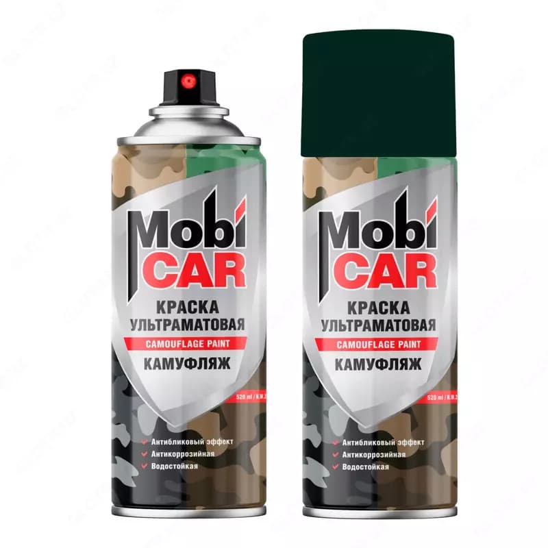 Аэрозольная акриловая эмаль (камуфляж) "Mobi CAR" ультраматовая, 520 мл, 2-3 м2 (Ассортимент) — 1