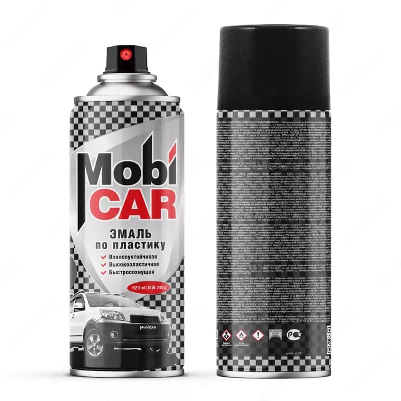 Аэрозольная эмаль по пластику "Mobi CAR", глянцевая, 520 мл, 2-3 м2 (Ассортимент) — 1