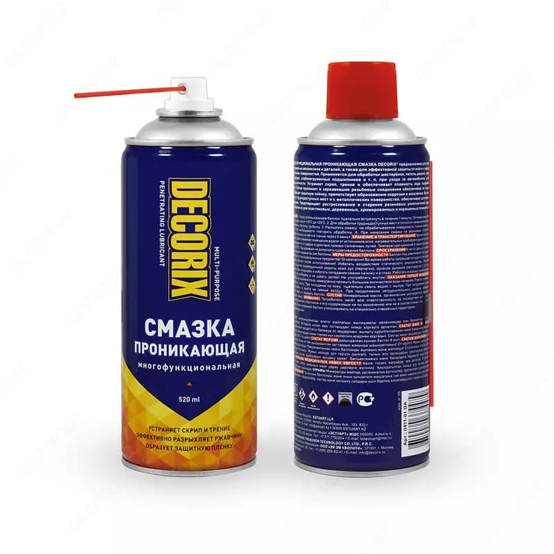 Аэрозольная проникающая смазка "DECORIX" многофункциональная, 210/335/520 мл — 1