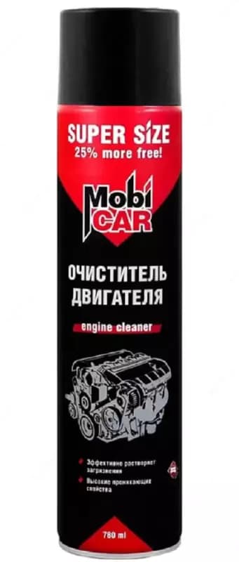 Аэрозольный очиститель двигателя "MobiCAR" 0515-01 MC, пенный, 780 мл (Бесцветный) — 2