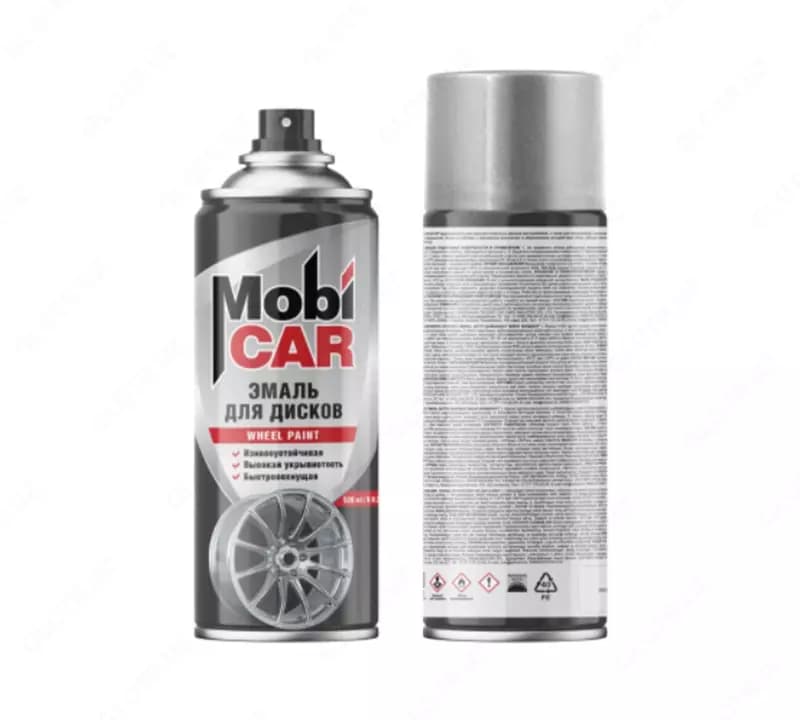 Эмаль для дисков серебристая Mobi CAR — 2