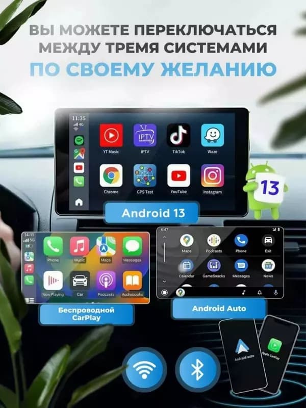Беспроводная мультимедиа Carplay Full Android Ai Box 8/128 — 2